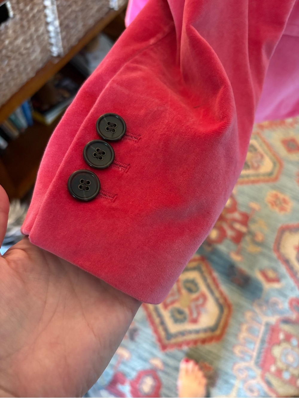 Talbots Raspberry Pink Velvet Blazer - Picture 4 of 7